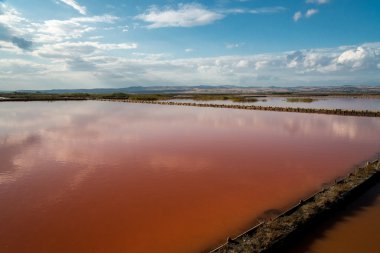Bulgaristan'ın Burgaz yakınındaki Saltwork manzara