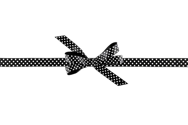 Czarno-białe wstążki z łuku na białym tle — Zdjęcie stockowe