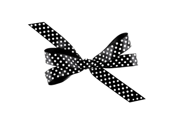 Czarno-białe wstążki z łuku na białym tle — Zdjęcie stockowe