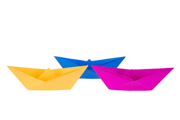 Colorful paper boats — Stock Photo, Image