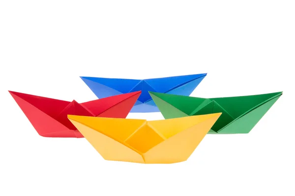 Colorful paper boats — Stock Photo, Image