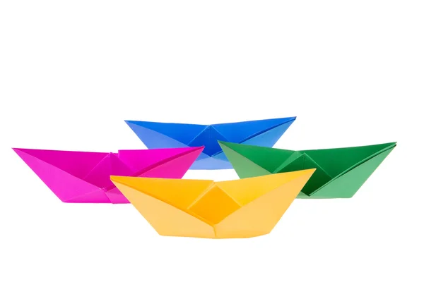 Colorful paper boats — Stock Photo, Image