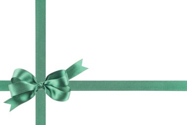 Yeşil şerit beyaz arka plan üzerinde bir yay ile