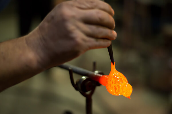 Handmade figures of melted glass