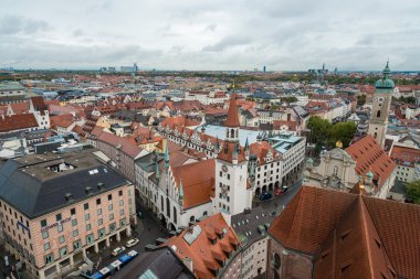  St. Peter Kilise kuleden Munchen görünümünü 