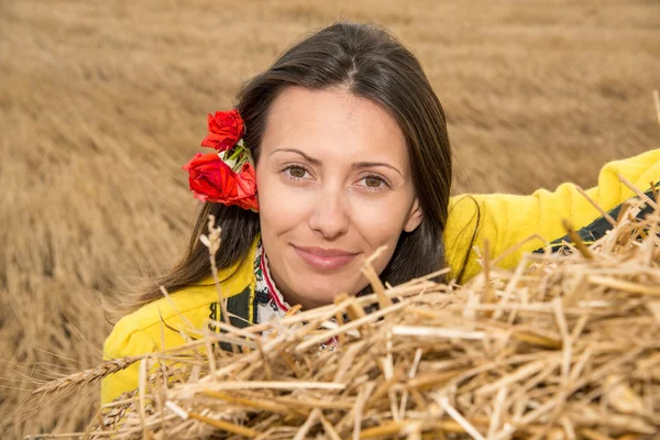 Young woman with national costume from Bulgaria — Stock Photo, Image