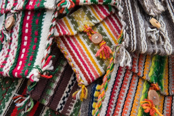 Handmade woven bags of wool — Stock Photo, Image