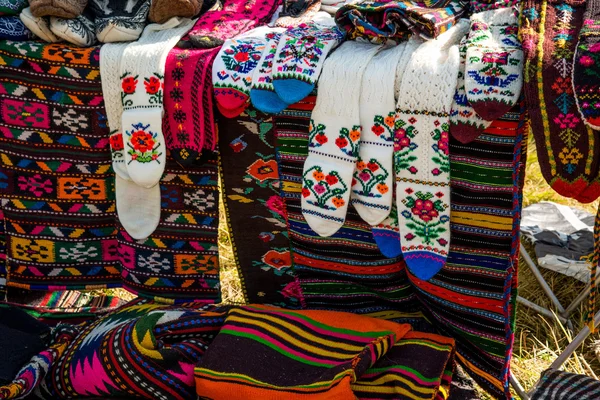 Knitted socks - bulgarian national costume — Stock Photo, Image