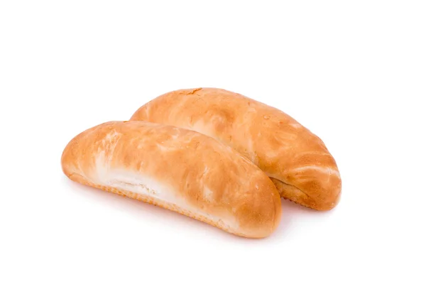 Pequenos pães em um fundo branco — Fotografia de Stock