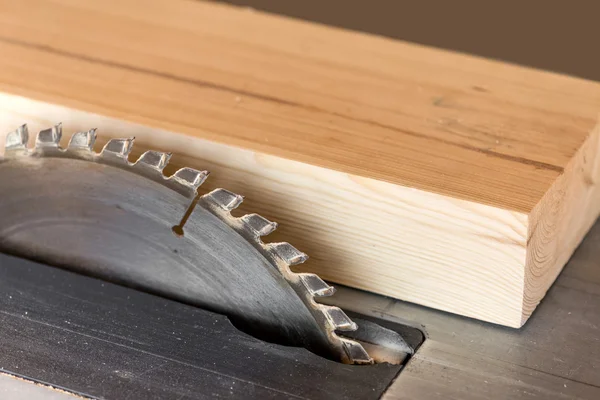 Close up for circular saw in carpenter's shop — Stock Photo, Image