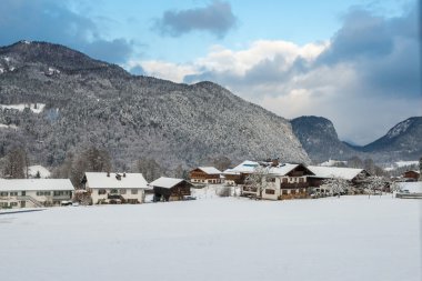 Rossfeld-Panorama-Road yakınındaki Berchtesgade kış manzarası