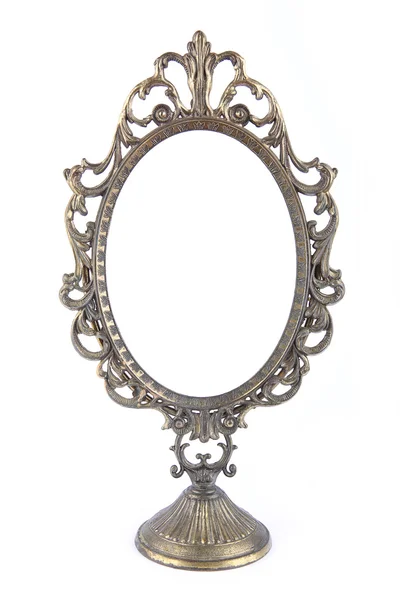 Vintage metal oval mirror — Stock Photo, Image