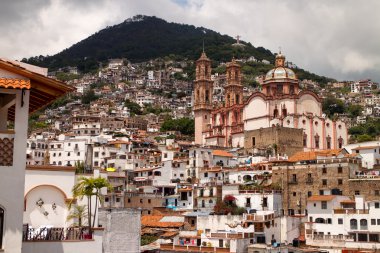 Taxco houses and Church II clipart