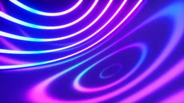 Parlak neon ışıklı, ofset efektli küresel bir oda. İş geçmişi. Kusursuz 3D döngü oluşturucu