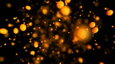 İzole edilmiş siyah arka planda portakal suyunun yavaş çekimde patlaması 3 boyutlu illüstrasyon