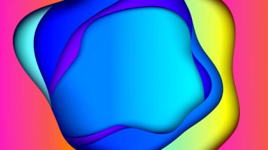 Farklı eğimlere sahip birden fazla dalga yüzeyi katmanına sahip soyut renkli arkaplan. Uzayı kopyala Çocukluk geçmişi. 3d illüstrasyon