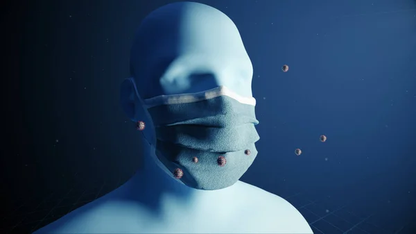Animação Conceito Médico Mostrando Importância Usar Máscaras Médicas Equipamento Proteção — Fotografia de Stock