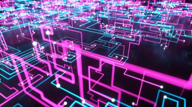 Teknolojik konsept. Evrensel internet ağının uzaya yayılması. 3d illüstrasyon