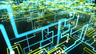 Teknolojik konsept. Evrensel internet ağının uzaya yayılması. 3d illüstrasyon