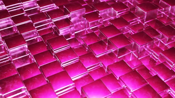 Fundo Metálico Rosa Abstrato Cubos Parede Cubo Metal Ilustração — Fotografia de Stock