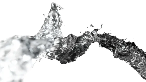 Эффектный Всплеск Воды Замедленной Съемке Белом Изолированном Фоне Иллюстрация — стоковое фото