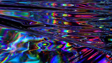 Neşeli renkli sıvı animasyonu. Akışkan gradyan videosu. Rastgele dalgalı dokular. Psikedelik animasyon soyut kıvrımlı şekiller. Moda renk dinamiği. Canlı fütüristik tasarım. 3d illüstrasyon