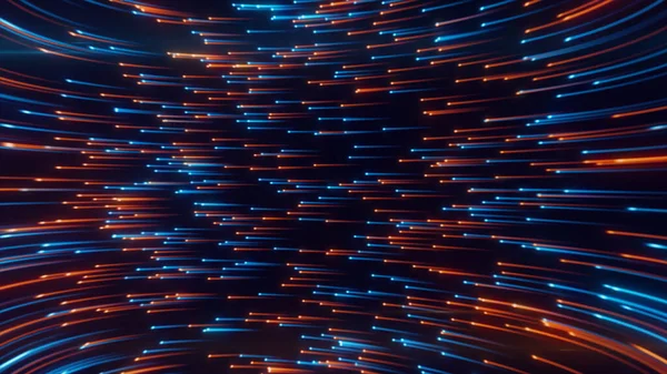 Abstraktní Neonové Pozadí Světelných Linií Vířících Vesmírem Ilustrace — Stock fotografie