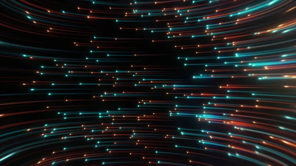 Abstraktní Neonové Pozadí Světelných Linií Vířících Vesmírem Ilustrace — Stock fotografie