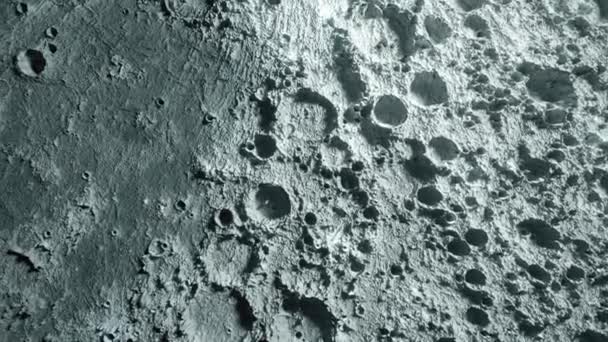 Superficie texturizada de la luna primer plano en movimiento. animación 3d. Elementos de esta imagen proporcionados por la NASA — Vídeo de stock