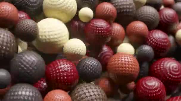 Abstract random appearance of spheres interacting with each other. Motion concept. 3d animation — Wideo stockowe