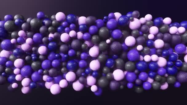 Abstract random appearance of spheres interacting with each other. Motion concept. 3d animation — Stock Video