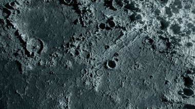Ay 'ın dokulu yüzeyi hareket halinde. 3 boyutlu illüstrasyon. Bu görüntünün elementleri NASA tarafından desteklenmektedir