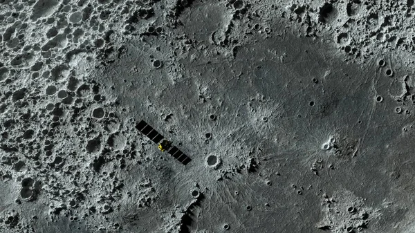 Suprafața Texturată Lunii Mișcare Aproape Satelitul Mişcă Lungul Lunii Ilustrație — Fotografie, imagine de stoc