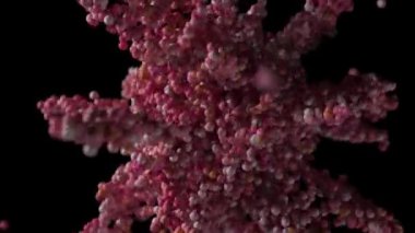 Kabarcık Patlaması - renkli turuncu, sarı, kırmızı köpüklü balonlar küreler patlamalar yavaş çekim köpük makrosu izole edildi. 3d hazırlayıcı