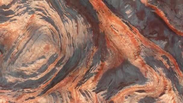 Вид зверху на скелі та каньйони. Тімелапсе. 3d візуалізація — стокове відео