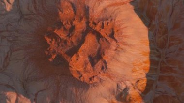 Kayaların ve kanyonların üst manzarası. Zaman ayarlı. 3d hazırlayıcı