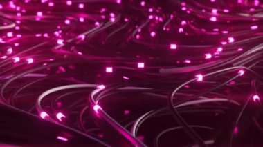 Soyut optik fiber çizgiler. Parlak ışık sinyalleri hızlı bir şekilde yüksek hızlı internet bağlantısı için veri iletir. Teknoloji ve internet kavramı. 3d hazırlayıcı