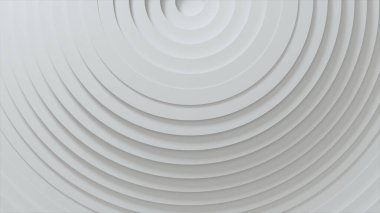 Yer değiştirme etkisi olan dairelerin soyut desenleri. Beyaz boş yüzükler. İş sunumu için soyut bir özgeçmiş. Merkez yana kaymış durumda. 3d illüstrasyon