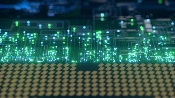 Processador Computador Com Milhões Conexões Sinais Tecnologia Fundo Cpu Pulsos — Fotografia de Stock