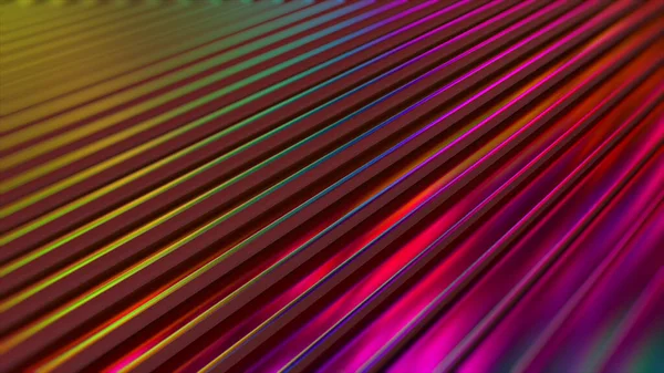 波状の3次元 抽象ネオン波紋を背景に手を振る 液体多色パターン 移動形 3Dイラスト — ストック写真