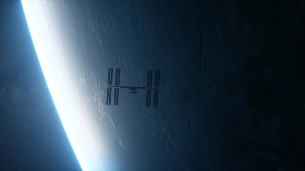 Station Spatiale Internationale Iss Orbite Autour Planète Terre Dans Espace — Photo