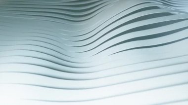 Beyaz dalgalı çizgileri olan soyut bir arkaplan. Soyut kesik kağıt şeritler. Belgeler, raporlar ve sunumlar için modern siyah arkaplan şablonu. Bilimkurgu fütüristik. Kusursuz Loopembe 3D animasyon