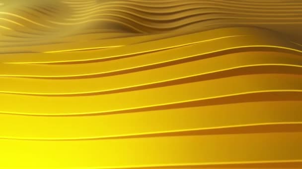 多色のポップアップ黄色の縞模様の行の背景。カラフルな波のグラデーションアニメーション。今後の幾何学模様の動きの背景。シームレスループインク3Dアニメーション — ストック動画