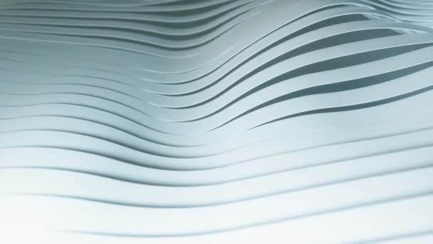 Beyaz dalgalı çizgileri olan soyut bir arkaplan. Soyut kesik kağıt şeritler. Belgeler, raporlar ve sunumlar için modern siyah arkaplan şablonu. Bilimkurgu fütüristik. Kusursuz Loopembe 3D animasyon — Stok video