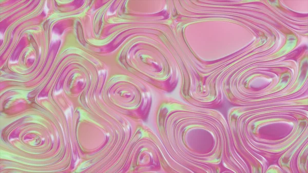 3D animado acenando textura de tecido. Fundo holográfico líquido. Superfície de onda lisa de tecido de seda com ondulações e dobras de tecido. ilustração 3d — Fotografia de Stock