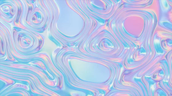 Animerad 3D-viftande textur. Flytande holografisk bakgrund. Smidig våg yta av silke tyg med ringar och veck av tyg. 3D-illustration — Stockfoto
