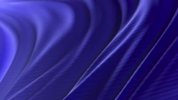 Animatie van een blauw ontwikkelende stof met strepen. Elegante en luxe modieuze dynamische stijl. — Stockvideo