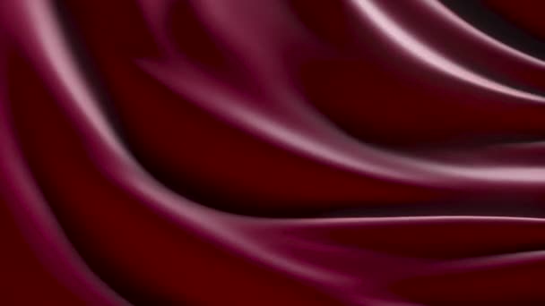 Animation eines sich entwickelnden roten Seidenstoffs. Eleganter und luxuriöser modischer dynamischer Stil. — Stockvideo