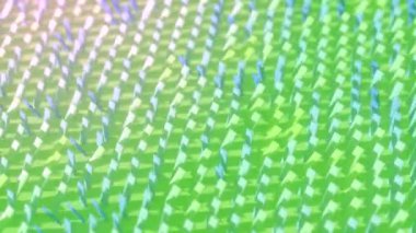 Renkli dönen dikdörtgenlerin soyut arkaplanı. Renk, dönüş açısına göre değişir. Dikdörtgenlerin yüzeyi. Kusursuz döngünün 3d animasyonu