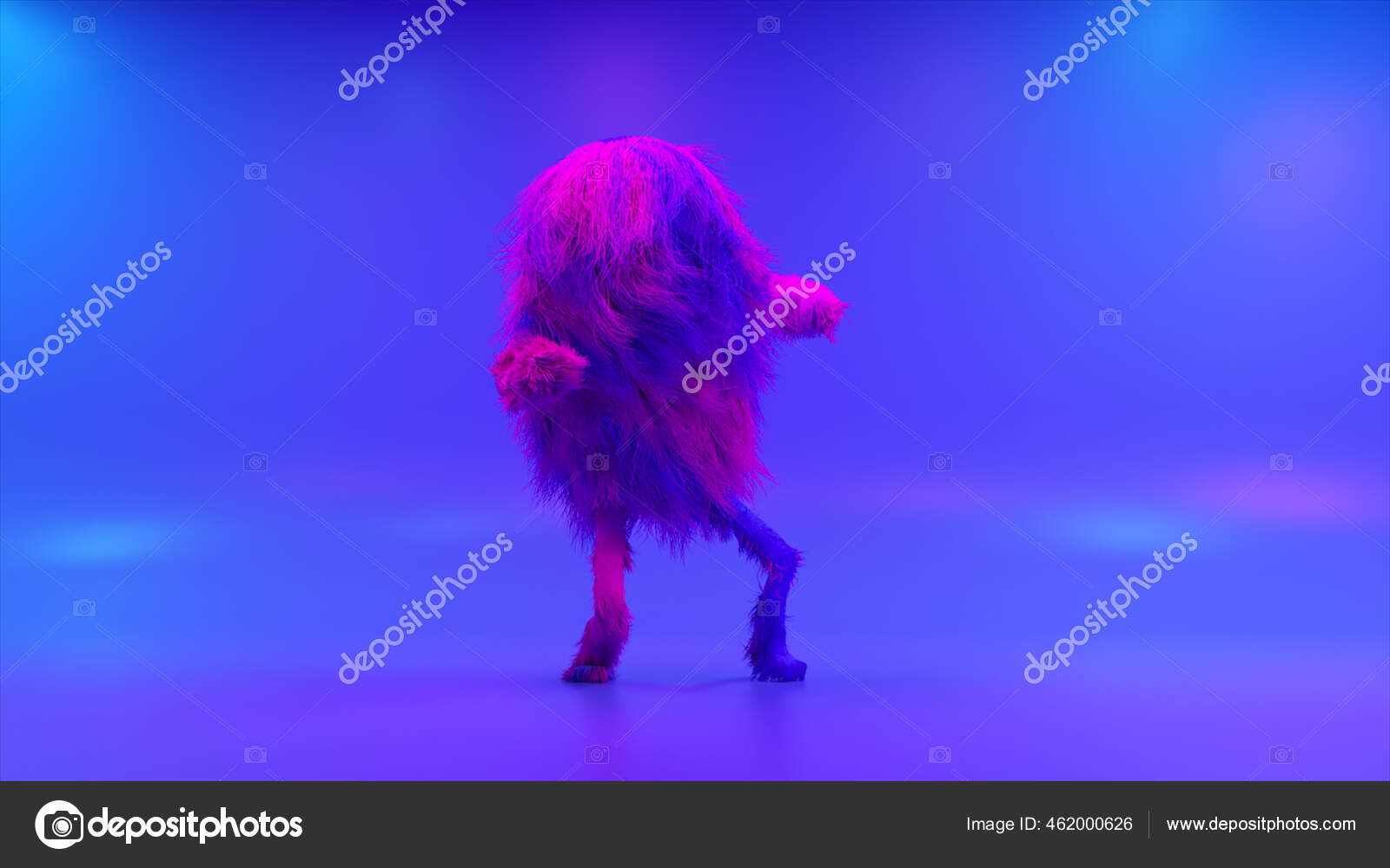 Alegre Colorido Personaje Dibujos Animados Peludos Bailando Animal Peludo  Divertirse — Foto de stock #462000626 © FlashMovie, image size:1600x1000